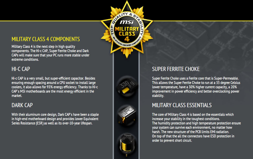 MSI Military Class 4 - Features